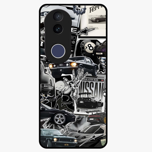 Aesthetic Dark Love Glass Case showing flat back view with dark romantic artwork and glossy glass finish.