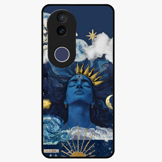 Aesthetic Lord Shiva Glass Case showing flat back view with divine Shiva artwork and glossy glass finish.
