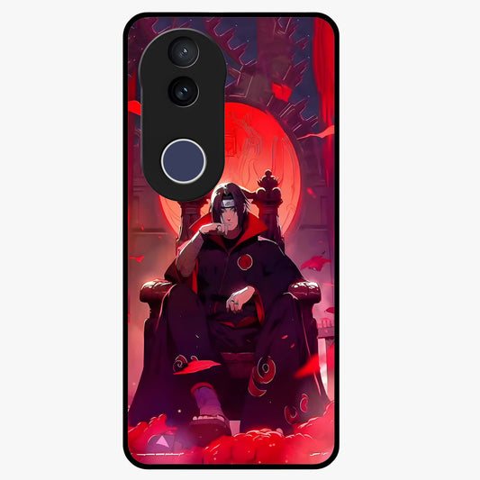 Blood Moon Sovereign Glass Case showing flat back view with mystical blood moon artwork and glossy glass finish.