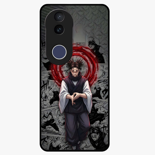 Cursed Ritual Ascension Glass Case showing flat back view with dark ritual themed artwork and glossy glass finish.
