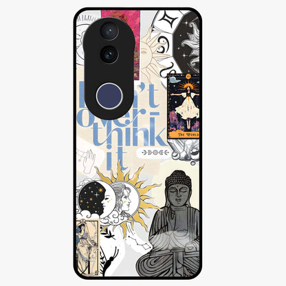 Ethereal Thoughts Glass Case showing flat back view with dreamy artistic artwork and glossy glass finish.