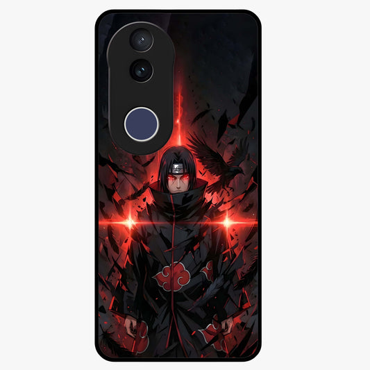 Focused Blade Discipline Glass Case showing flat back view with warrior sword themed artwork and glossy glass finish.