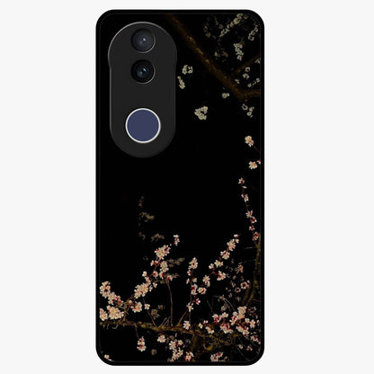 Petal Moon Light With Custom Name Glass Case showing flat back view with floral moonlight artwork and personalized name design.