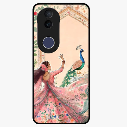 Royal Grace Muse Glass Case showing flat back view with elegant artistic artwork and glossy glass finish.