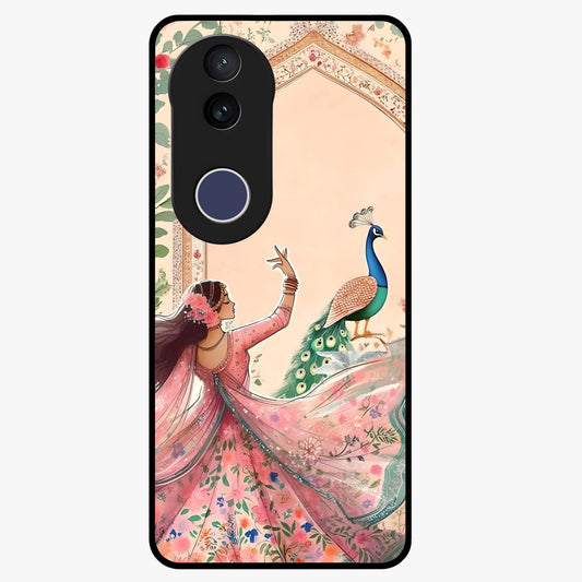 Royal Grace Muse Glass Case showing flat back view with elegant artistic artwork and glossy glass finish.