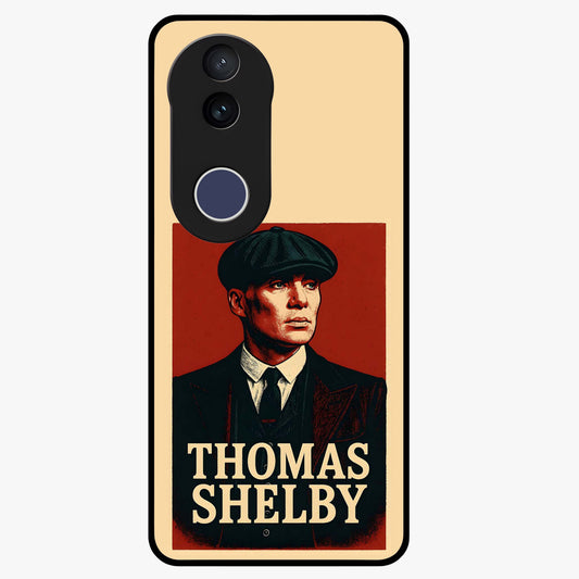 Vintage Mafia Authority Glass Case showing flat back view with bold vintage mafia inspired artwork and glossy glass finish.