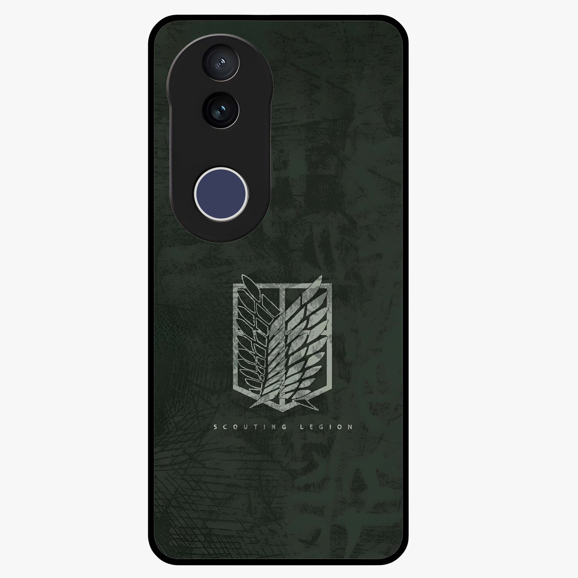 Wings Of Freedom Glass Case showing flat back view with symbolic wings artwork and glossy glass finish.