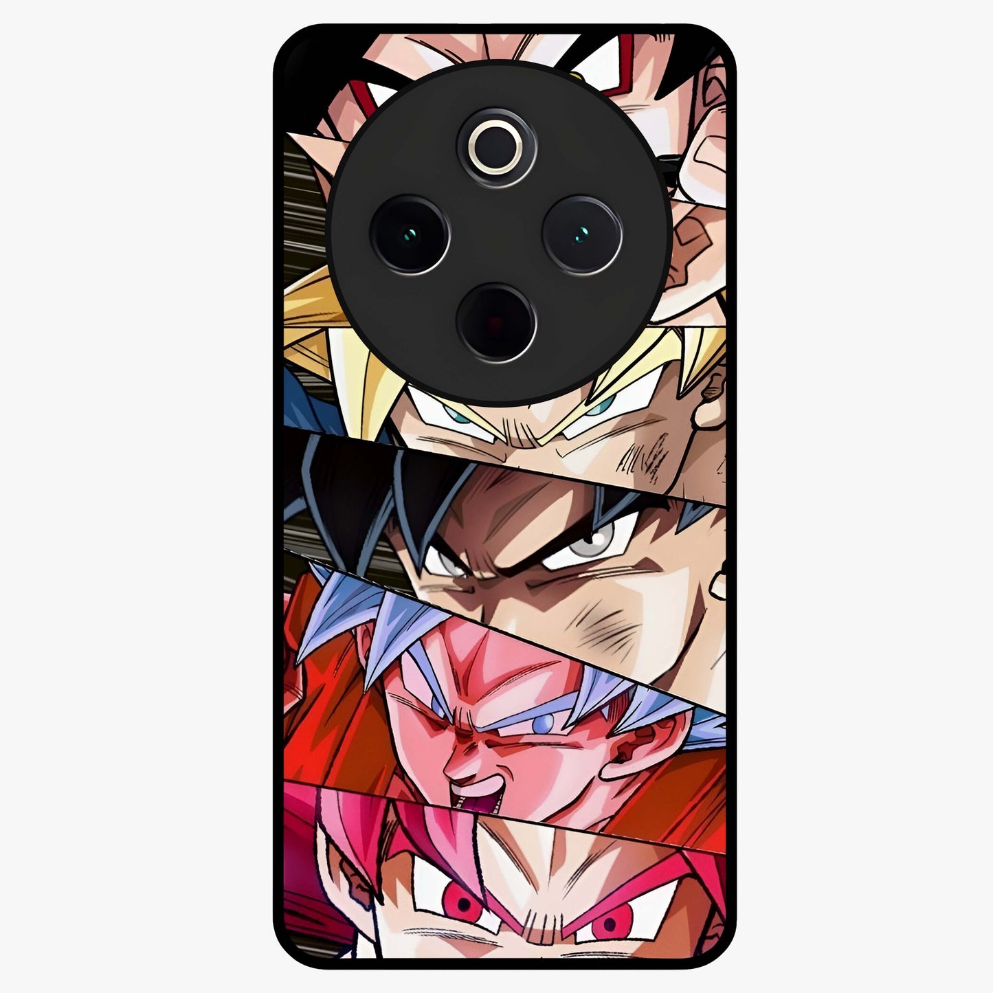 Anime Character Glass Case showing flat back view with vibrant anime artwork and glossy glass finish.