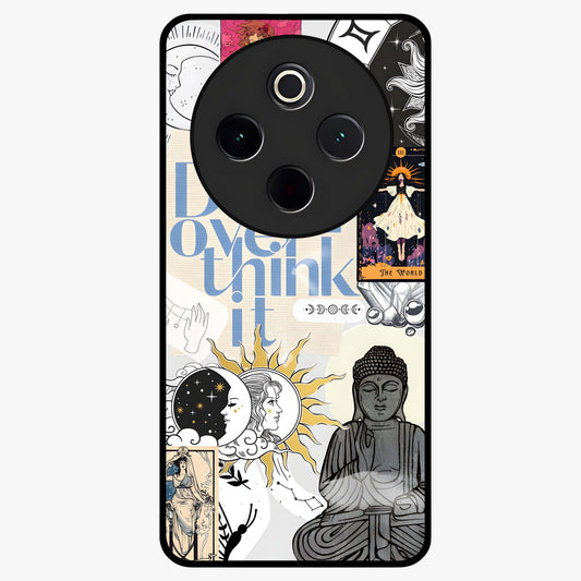 Ethereal Thoughts Glass Case showing flat back view with dreamy artistic artwork and glossy glass finish.