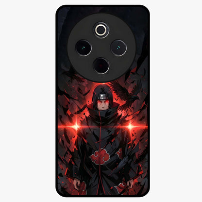 Focused Blade Discipline Glass Case showing flat back view with warrior sword themed artwork and glossy glass finish.