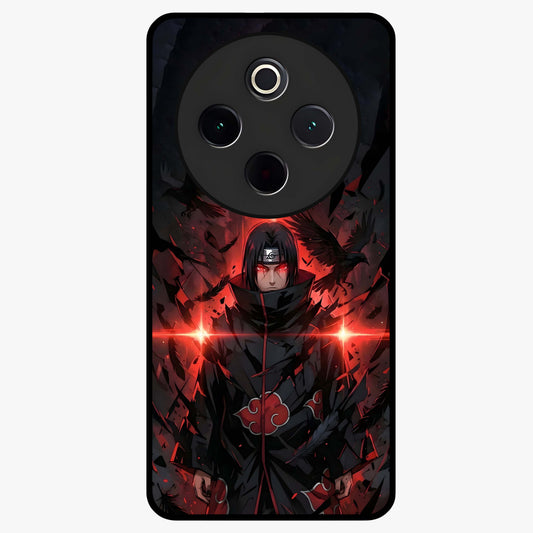 Focused Blade Discipline Glass Case showing flat back view with warrior sword themed artwork and glossy glass finish.