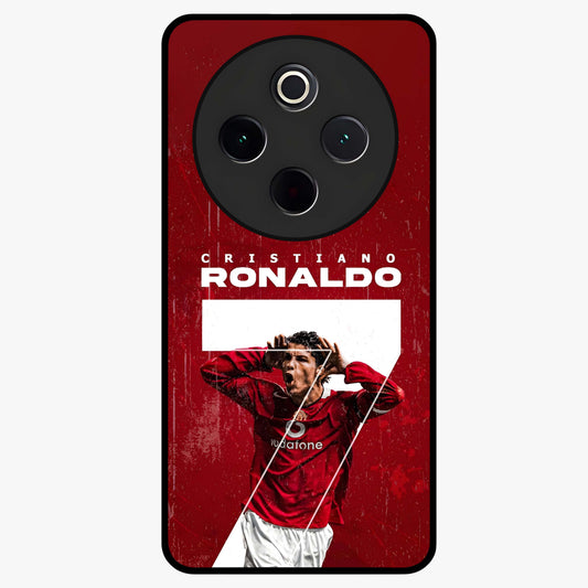 Goal Celebration Legacy Glass Case showing flat back view with football celebration inspired artwork and glossy glass finish.