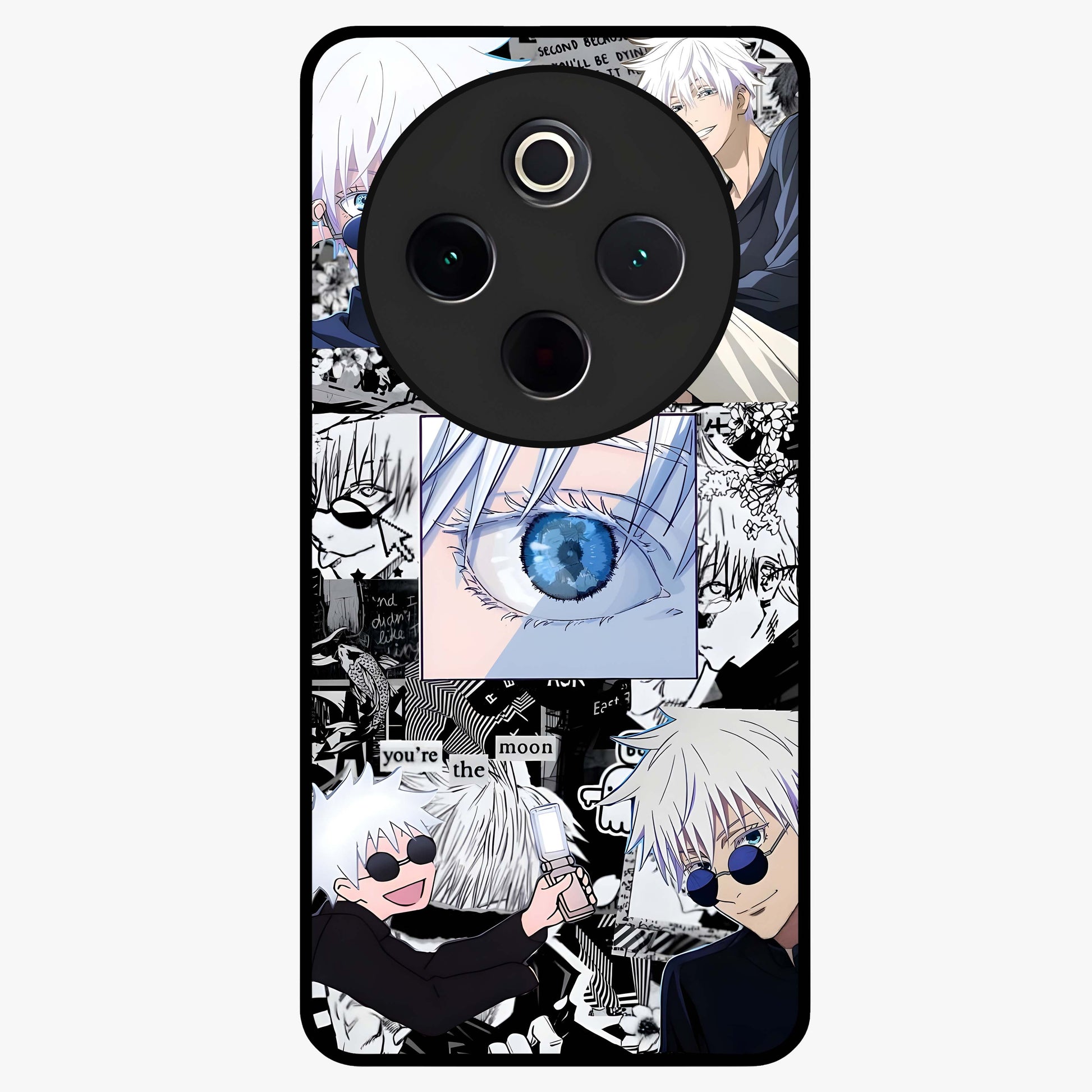 Infinity Sorcerer Chaos Glass Case showing flat back view with mystical sorcerer themed artwork and glossy glass finish.