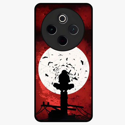 Itachi Limited Edition Naruto Anime Glass Case showing flat back view with iconic anime character artwork and glossy glass finish.