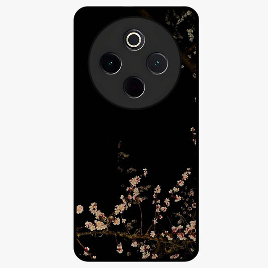 Petal Moon Light With Custom Name Glass Case showing flat back view with floral moonlight artwork and personalized name design.
