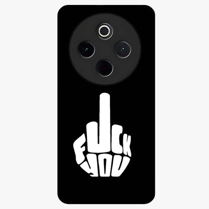 Rebel Mode On Glass Case showing flat back view with bold rebellious typography artwork and glossy glass finish.