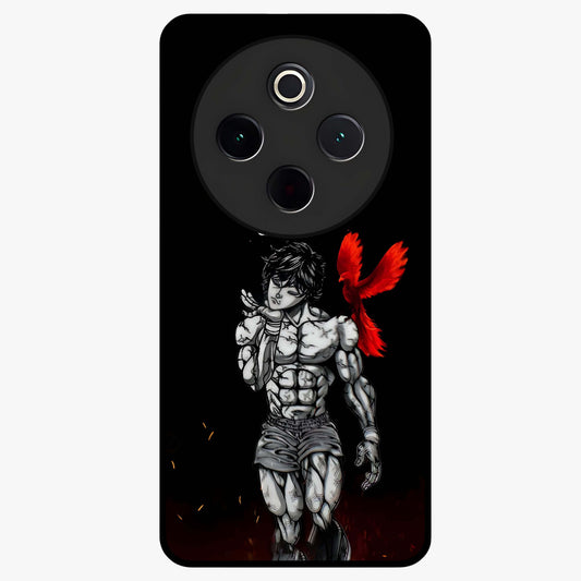Rise Beyond Limits Glass Case showing flat back view with motivational typography artwork and glossy glass finish.