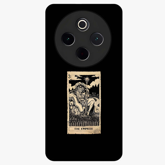The Empress Glass Case showing flat back view with regal feminine artwork and glossy glass finish.