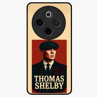 Vintage Mafia Authority Glass Case showing flat back view with bold vintage mafia inspired artwork and glossy glass finish.