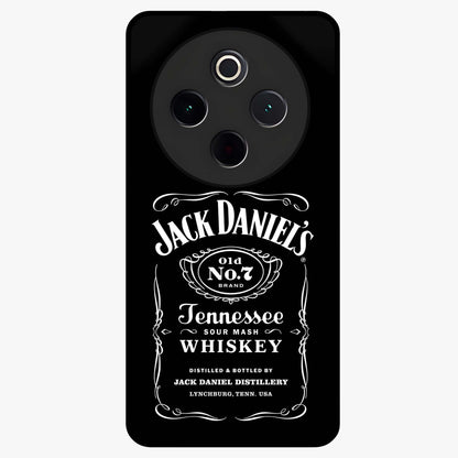 Vintage Whiskey Heritage Glass Case showing flat back view with classic whiskey inspired artwork and glossy glass finish.