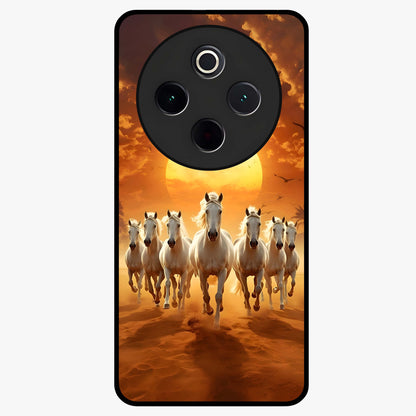 Wild Sunset Majesty Glass Case showing flat back view with majestic sunset landscape artwork and glossy glass finish.