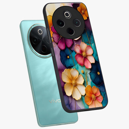 Artlyn Grace Flower Pattern Glass Case displayed in angled mockup highlighting delicate flower pattern design and smooth glass surface.