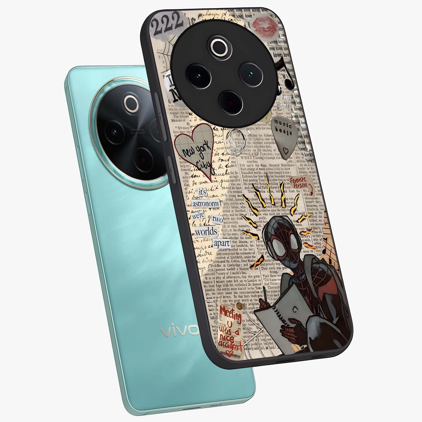 City Dream Sketch Glass Case displayed in angled mockup highlighting minimal city illustration with aesthetic sketch style.