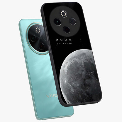 Cosmic Moon Glow Glass Case displayed in angled mockup highlighting celestial moon design with cosmic aesthetic theme.