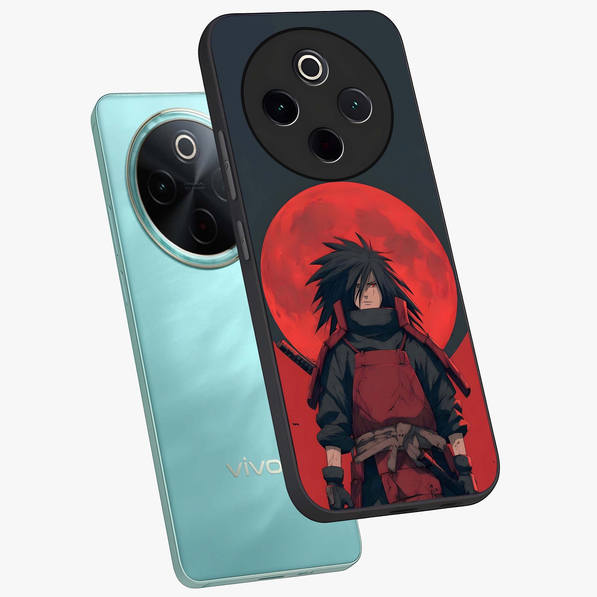 Crimson Moon Warlord Glass Case displayed in angled mockup highlighting dramatic crimson moon design with fantasy aesthetic.