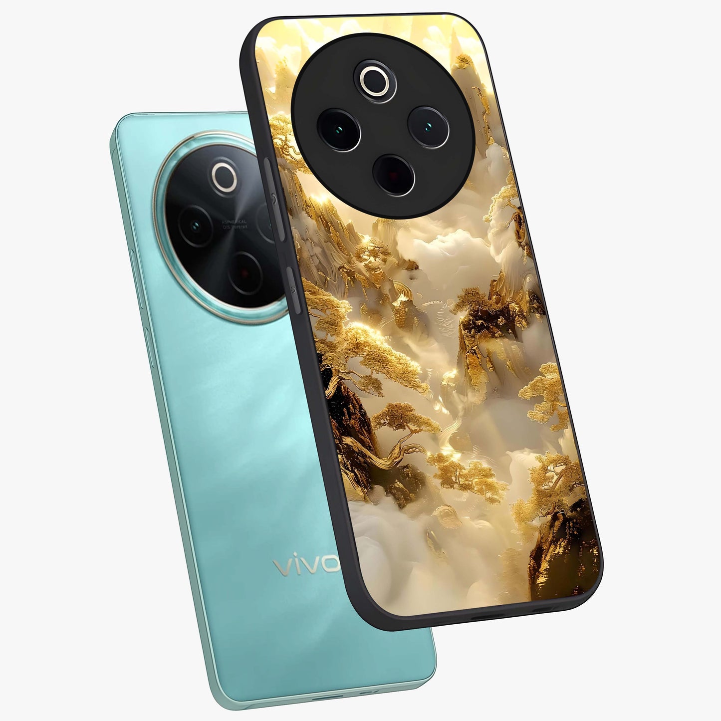 Gates Of Illumination Glass Case displayed in angled mockup highlighting radiant portal inspired design with fantasy aesthetic.