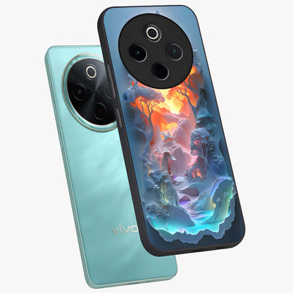 Glow Forest Portal Glass Case displayed in angled mockup highlighting mystical forest design with magical glowing aesthetic.