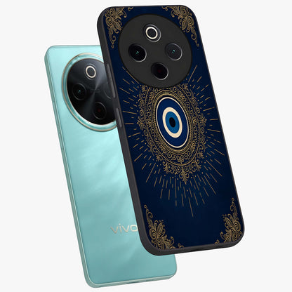 Golden Celestial Charm Glass Case displayed in angled mockup highlighting sparkling cosmic charm design with celestial aesthetic.