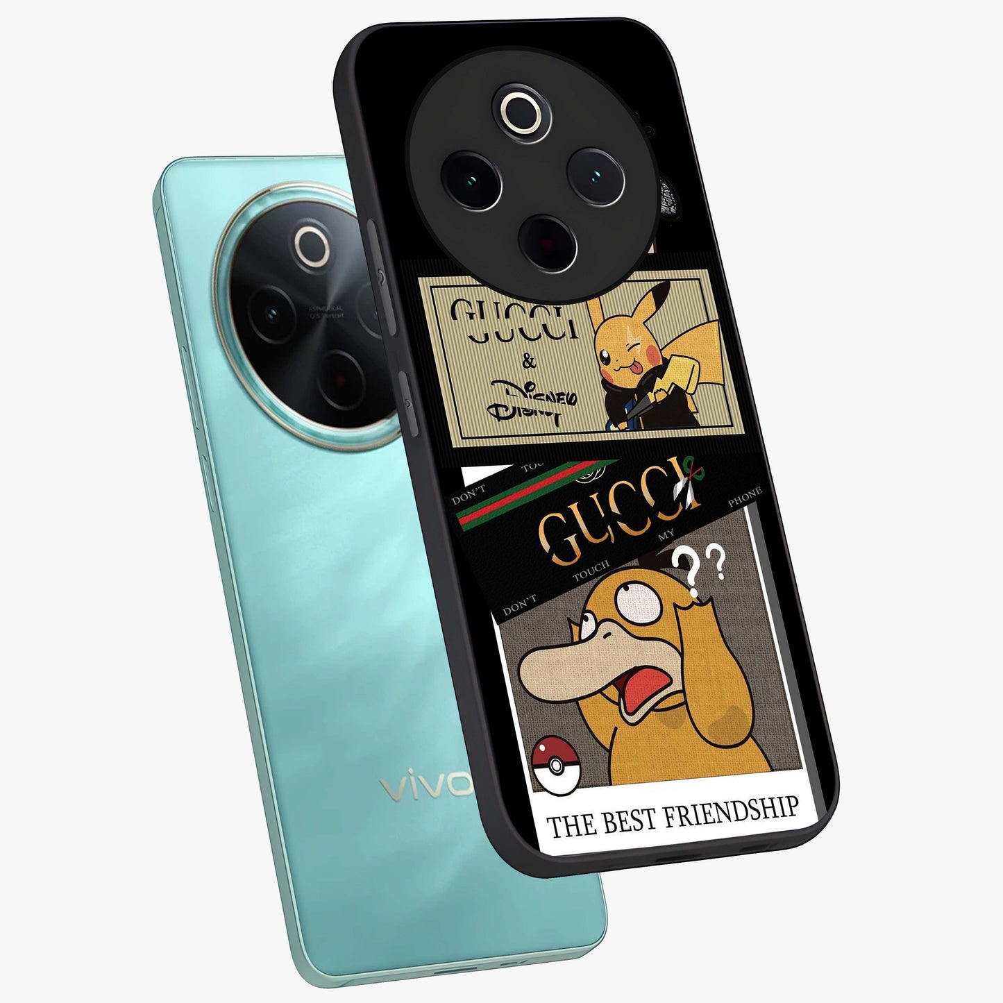 Gucci Play Mashup Glass Case displayed in angled mockup highlighting stylish fashion mashup design with bold aesthetic.