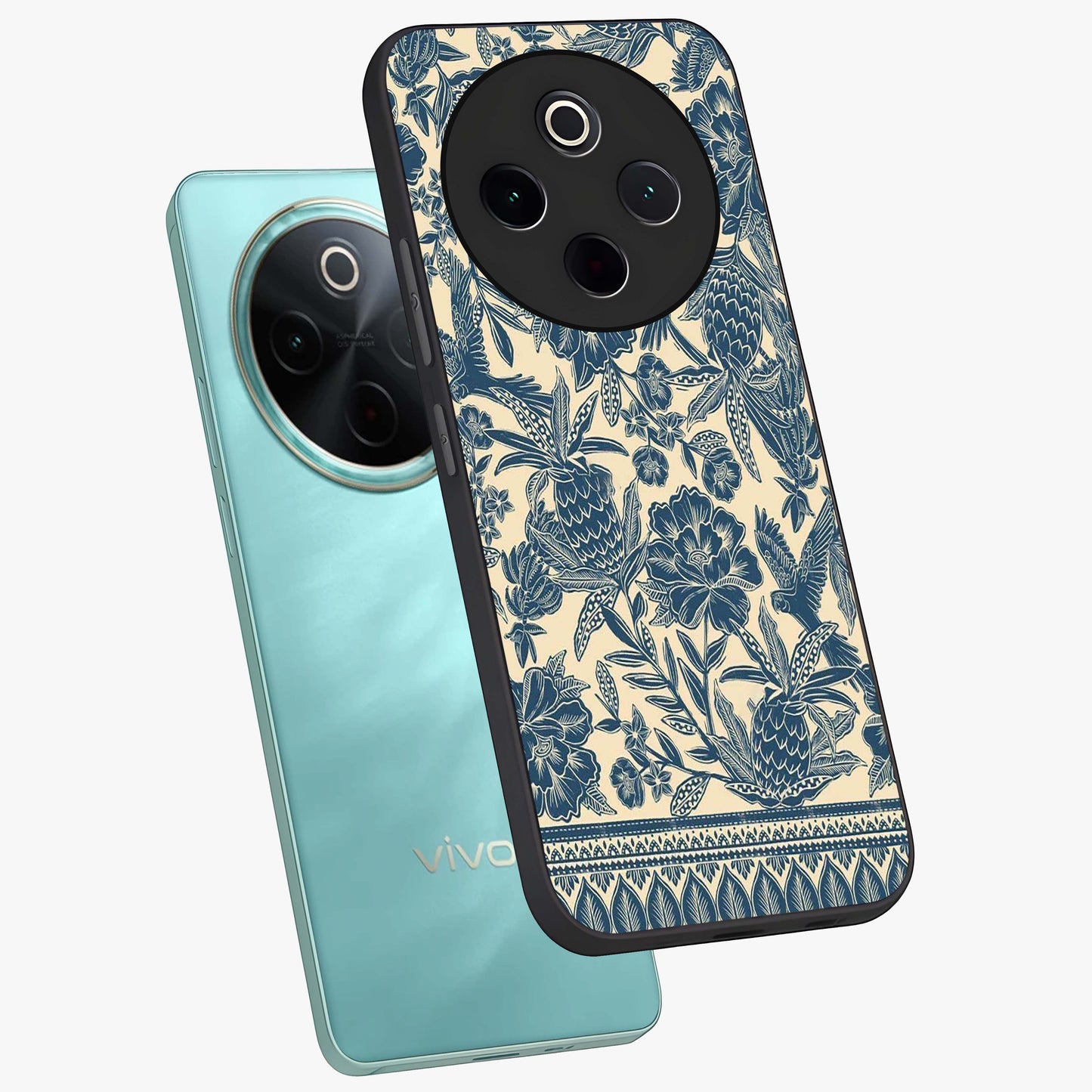 Heirloom Wild Bloom Glass Case displayed in angled mockup highlighting botanical bloom design with classic aesthetic style.