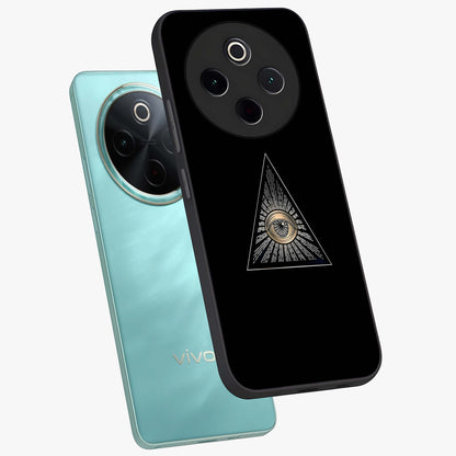 Illuminati Evil Glass Case displayed in angled mockup highlighting dark occult inspired design with bold aesthetic style.