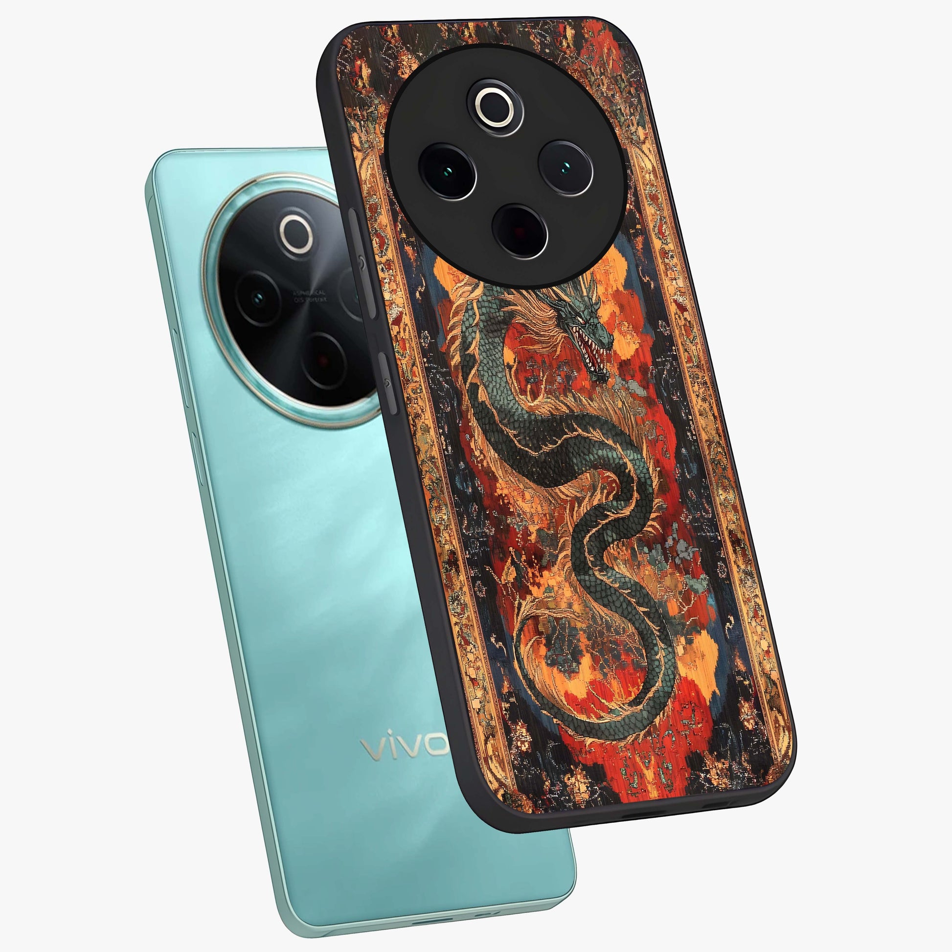Inferno Dragon Soul Glass Case displayed in angled mockup highlighting powerful dragon illustration with inferno aesthetic.