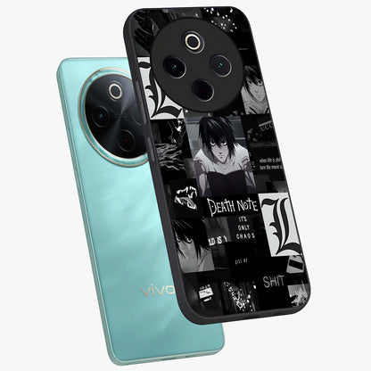 Midnight Chaos Mind Glass Case displayed in angled mockup highlighting chaotic artistic design with dramatic midnight aesthetic.