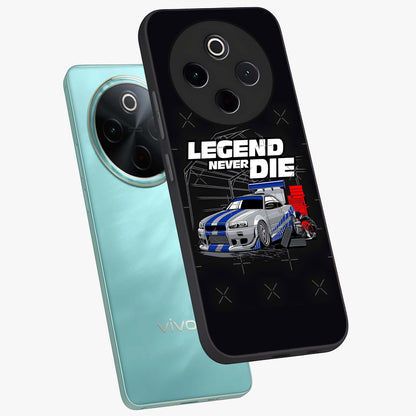 Midnight Racing Legacy Glass Case displayed in angled mockup highlighting dynamic automotive design with bold midnight aesthetic.