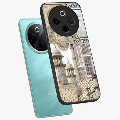 Mughal Marble Legacy Glass Case displayed in angled mockup highlighting elegant heritage marble artwork with royal aesthetic.