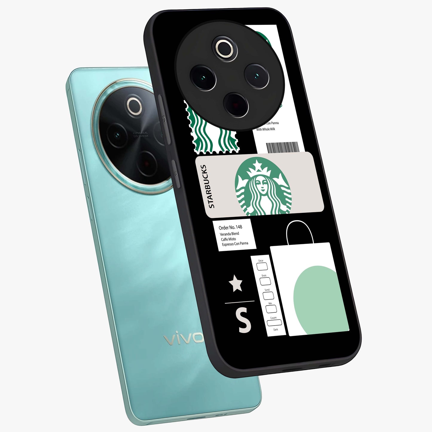 Starbucks Mocha Glass Case displayed in angled mockup highlighting stylish mocha themed design with cozy café aesthetic.
