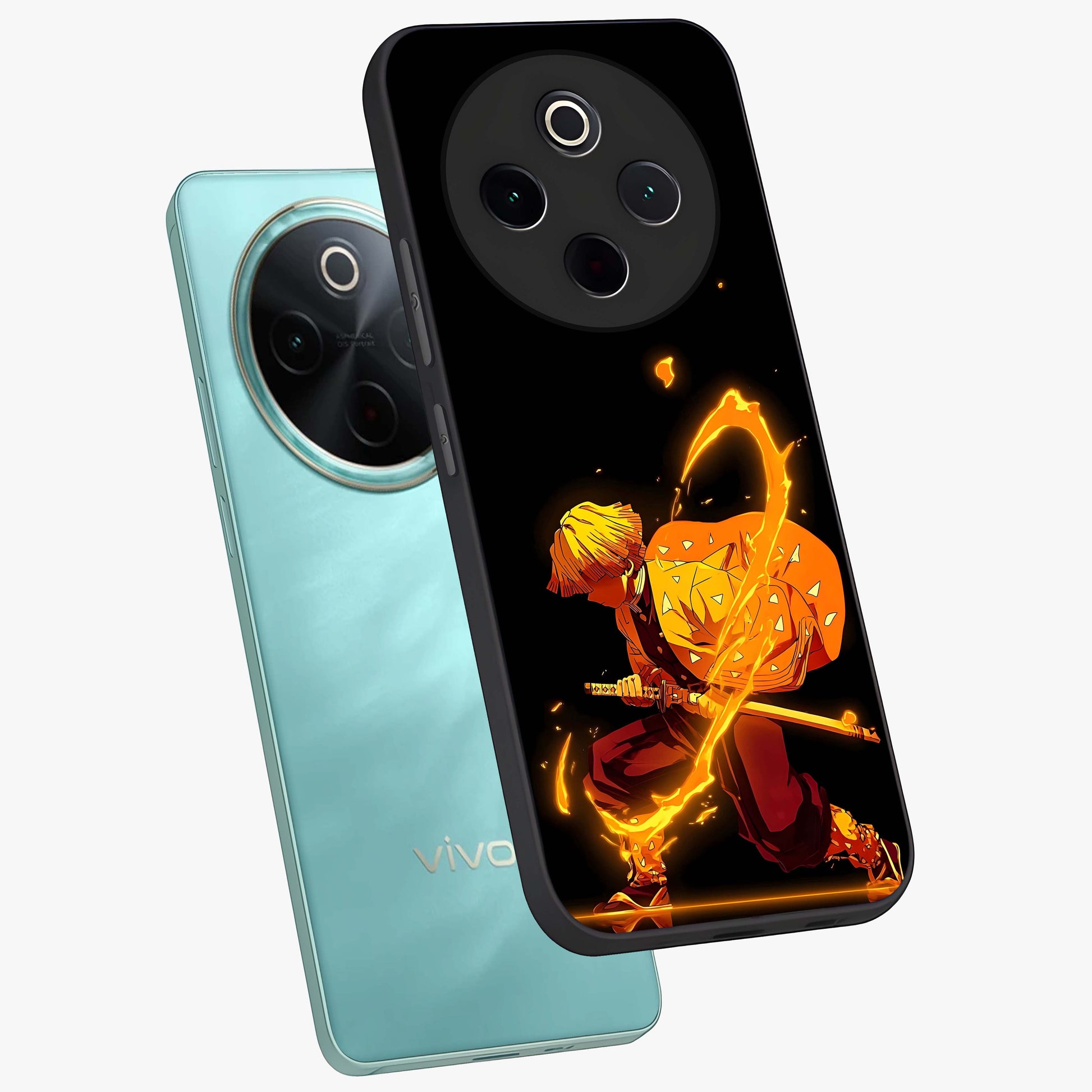 Thunder Flame Execution Glass Case displayed in angled mockup highlighting dramatic fire themed design with intense fantasy aesthetic.
