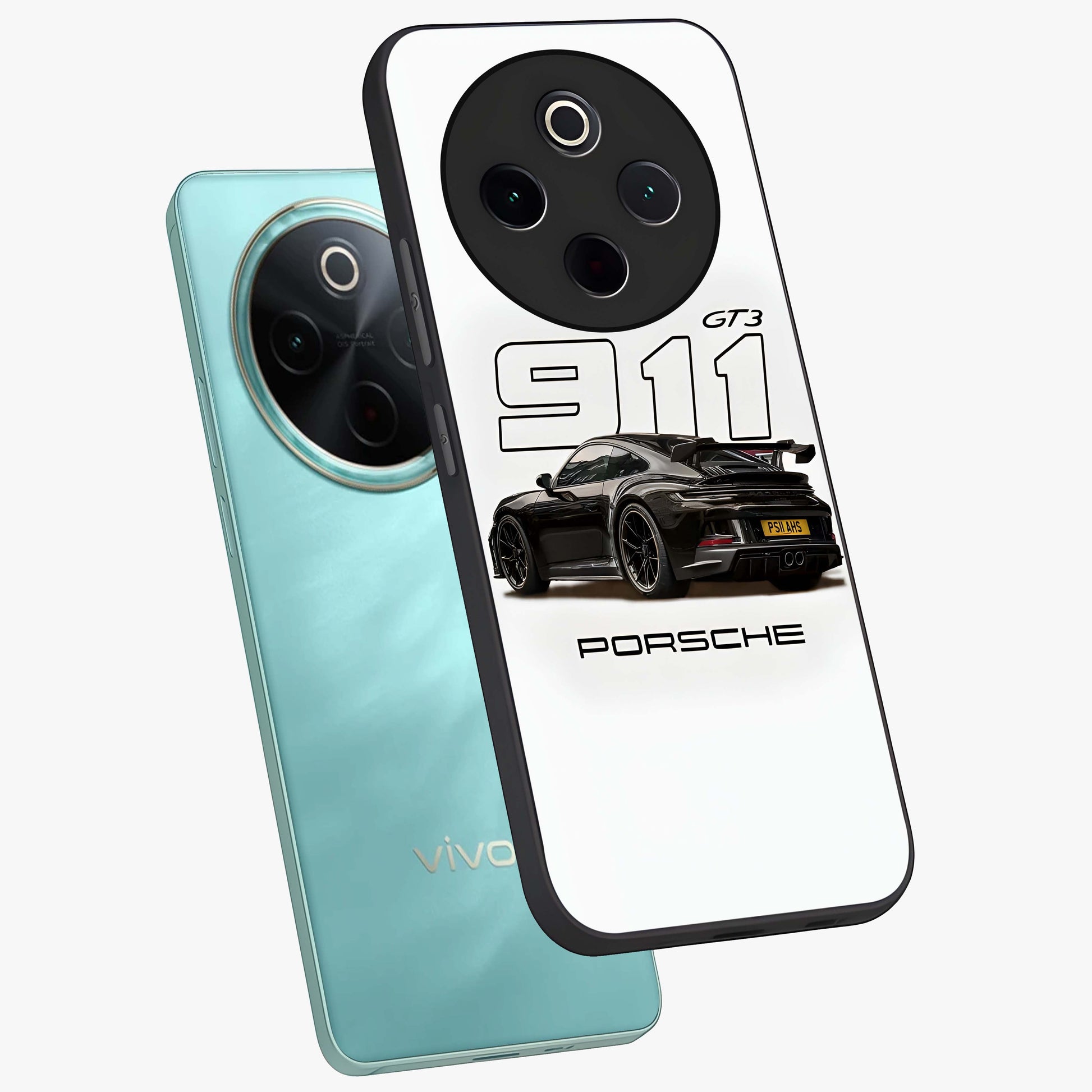 Turbo Legacy Icon Glass Case displayed in angled mockup highlighting dynamic automotive design with performance aesthetic.