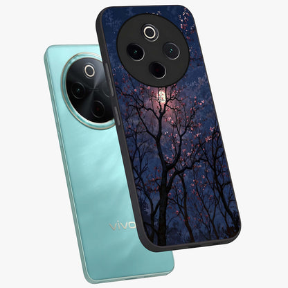 Twilight Sakura Serenade Glass Case displayed in angled mockup highlighting delicate sakura flower design with dreamy aesthetic.