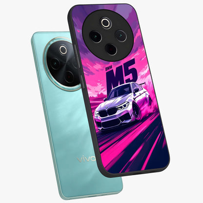 Velocity Drift Pulse Glass Case displayed in angled mockup highlighting dynamic drift design with sporty automotive aesthetic.