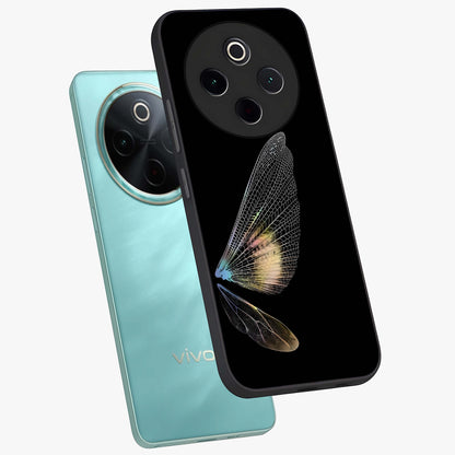 Whispers Of Wings Glass Case displayed in angled mockup highlighting soft feather design with celestial aesthetic style.