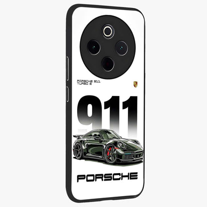 911 Turbo Dominance Glass Case upright perspective showcasing powerful racing design and modern automotive aesthetic.
