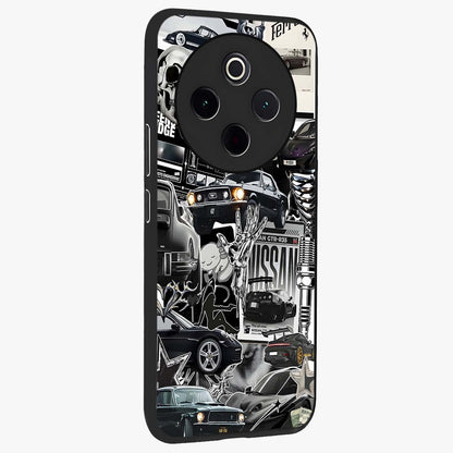 Aesthetic Dark Love Glass Case upright view showcasing dramatic romantic artwork with modern aesthetic style.