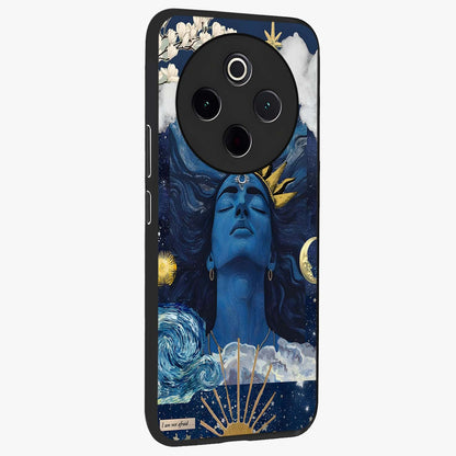 Aesthetic Lord Shiva Glass Case upright view showcasing powerful Lord Shiva artwork with devotional theme.