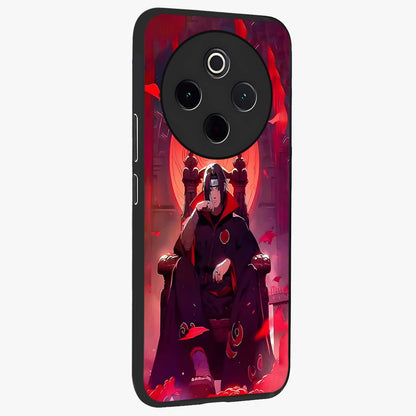 Blood Moon Sovereign Glass Case upright view showcasing powerful moon inspired artwork with cosmic aesthetic style.