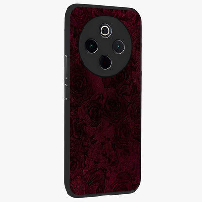 Crimson Fade Flow Glass Case upright view showcasing dynamic crimson flow artwork with stylish abstract theme.